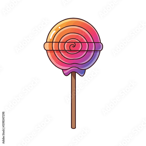 Colorful Swirl Lollipop on a Stick