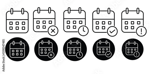 Calendar icon vector illustration set .