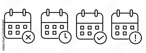 Calendar icon vector illustration set .