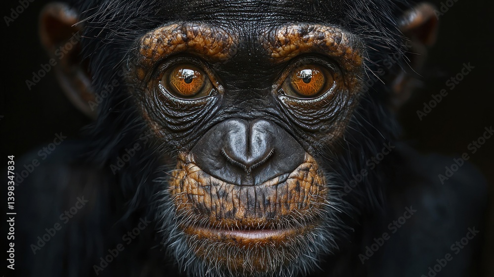A Captivating Close-Up Portrait of a Bonobo A Captivating Close-Up Portrait of a Bonobo