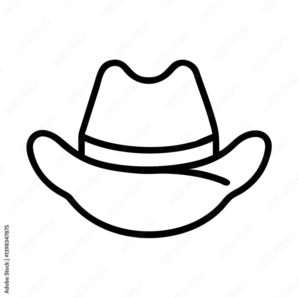 Find the best cowboy hat outline vector image for western fashion and country lifestyle design needs Find the best cowboy hat outline vector image for western fashion and country lifestyle design needs