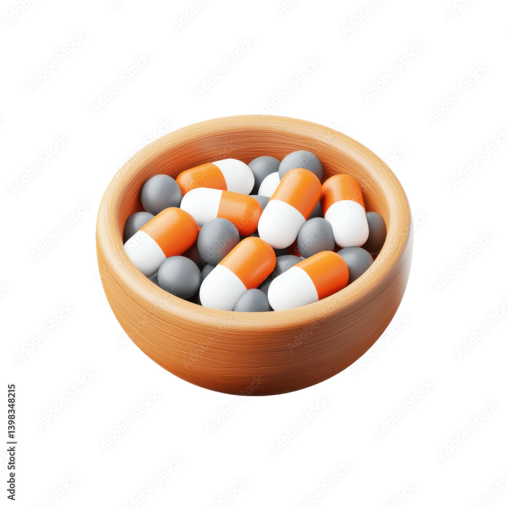 Pills in bowl pharmacy food display indoor top view health Pills in bowl pharmacy food display indoor top view health