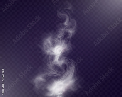 	
Realistic white smoke on transparent background with soft swirling effect, misty fog, airy vapor, atmospheric haze, drifting smog, subtle steam, floating cloud, delicate fumes.
