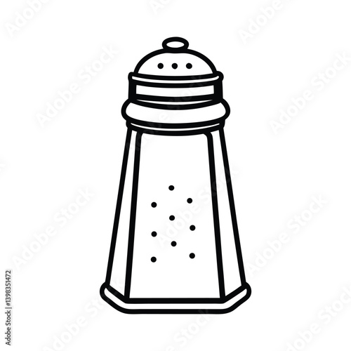 Black And White Outline Illustration Of A Salt Shaker For Design Projects