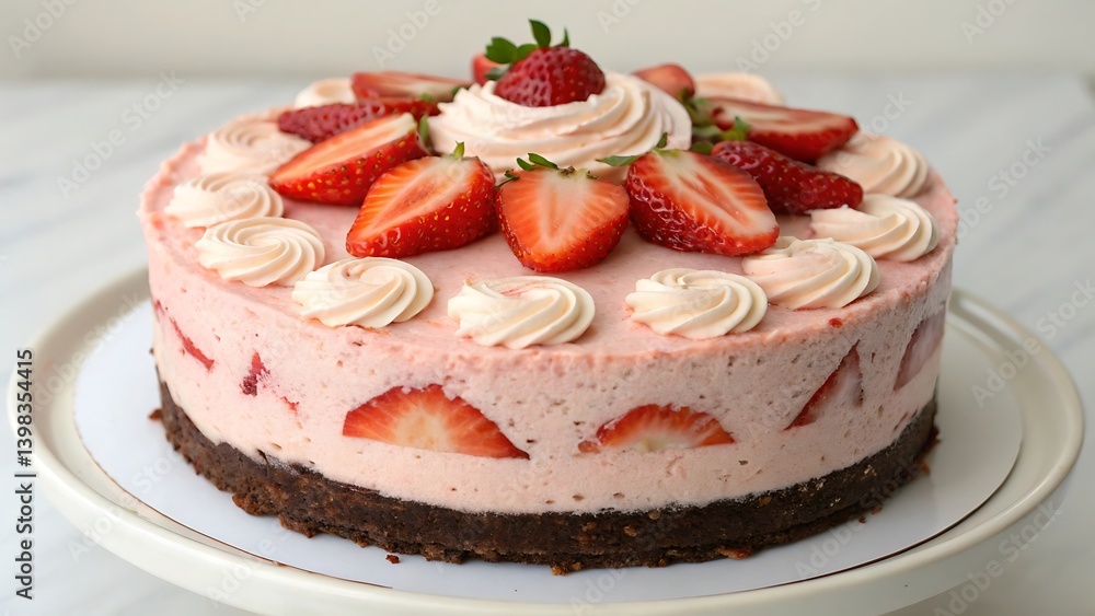 Chocolate cake with strawberries Chocolate cake with strawberries