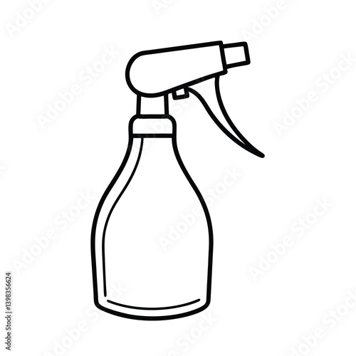 Spray Bottle Outline Vector Illustration For Cleaning And Gardening Needs