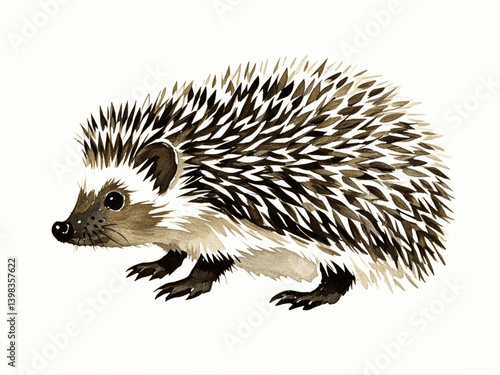 Autumn’s little forager hedgehog isolated watercolor vector illustration svg
