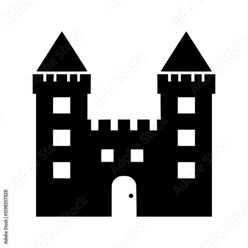 Wallpaper Mural Castle Icon - Black Silhouette Torontodigital.ca