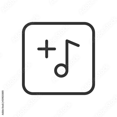 Note Add Icon – Music Note, Melody Creation, Add to Playlist, Sound Addition