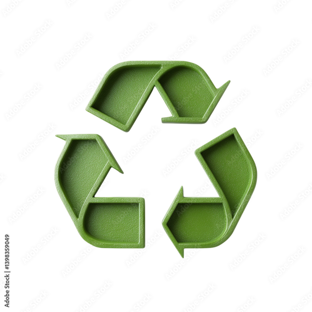 Fototapeta premium Green recycle symbol on transparent background