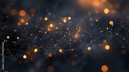 Abstract Network Glowing Nodes And Connections