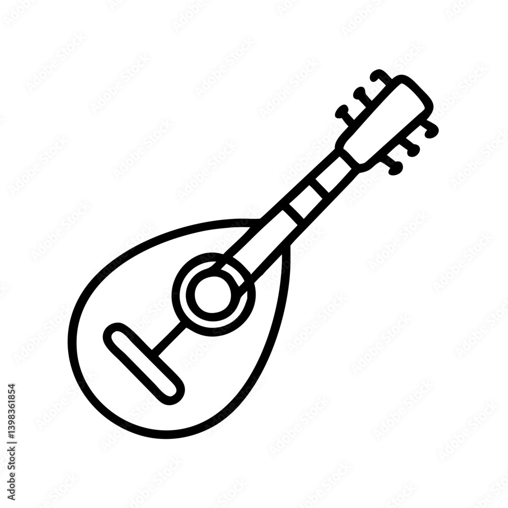 Find mandolin instrument illustration vector image for music lovers and musicians online now today