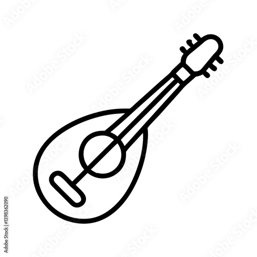 Download high quality mandolin vector icon illustration for music and instrument design projects