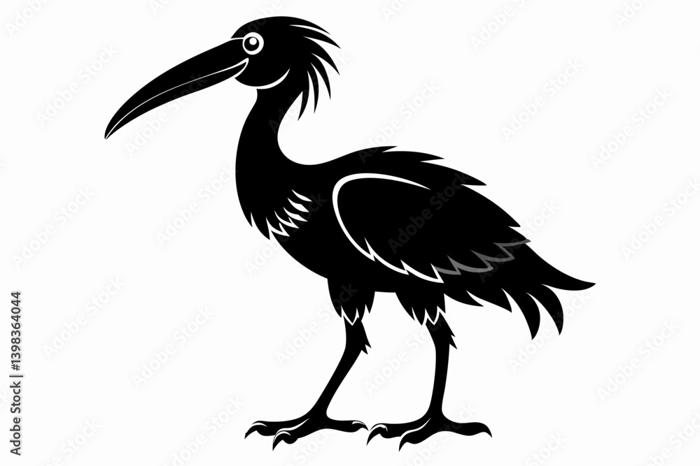 shoebill sihouette black vector shoebill sihouette black vector