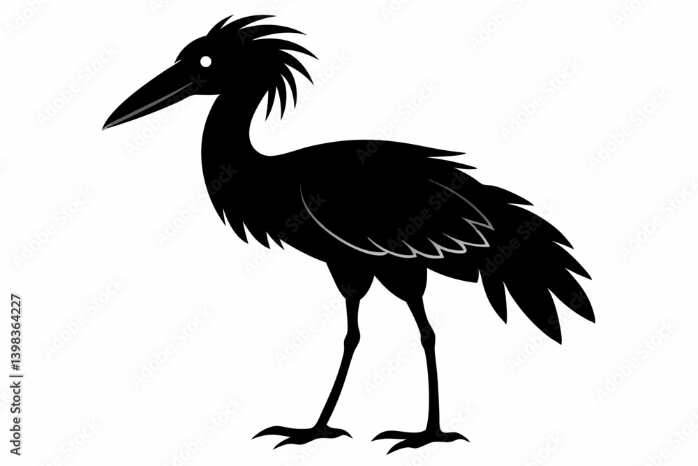 Fototapeta premium shoebill sihouette black vector