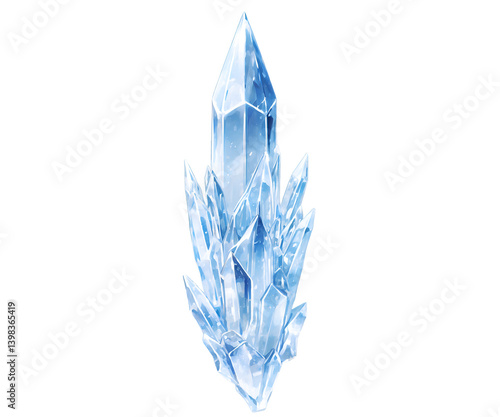 Obraz na płótnie Icelike Enchanted Crystal Sculpture Illustration, A Captivating Display of Frozen Artistry and Sparkling Beauty, Perfect for Fantasy and Winter Themed Creations w salonie