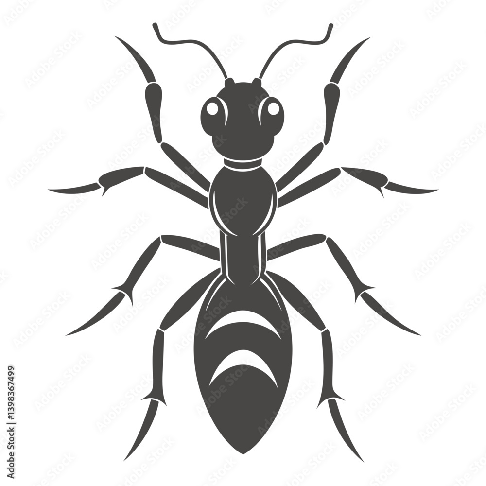 Fototapeta premium Stylized Black Ant Illustration