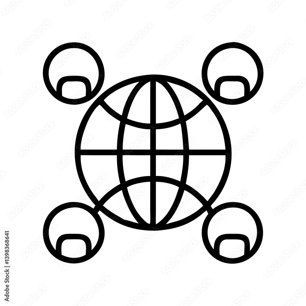 Global network connection people icon vector illustration for social media and business needs Global network connection people icon vector illustration for social media and business needs