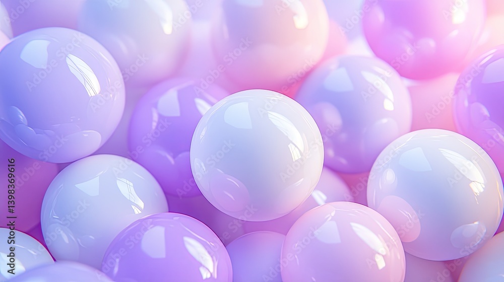 Pastel Colored Spheres Clustered Together In A Soft Light Pastel Colored Spheres Clustered Together In A Soft Light