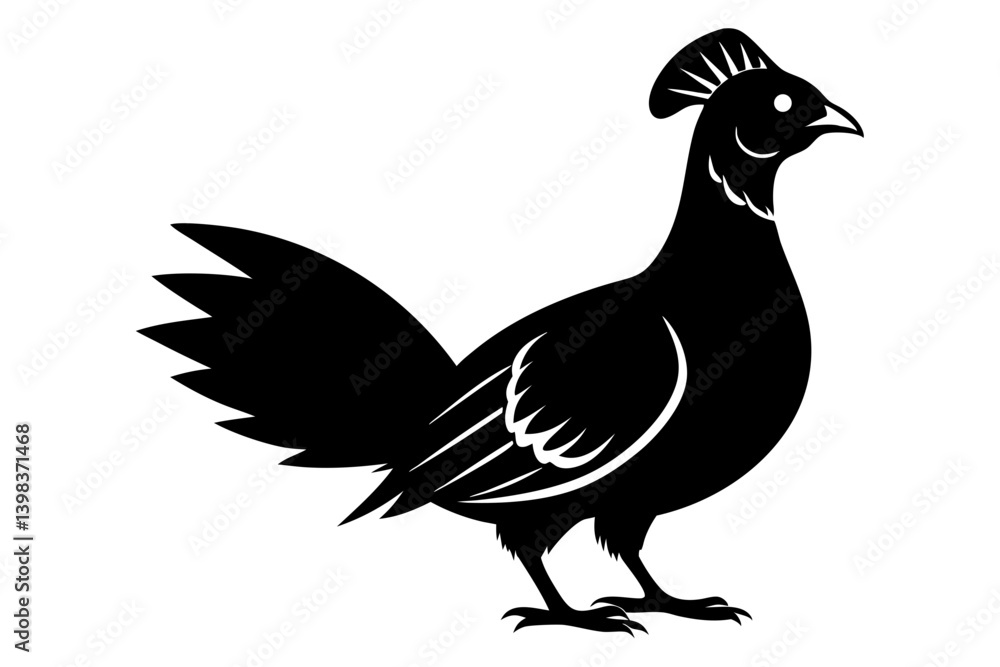 Obraz premium Prairie chicken silhouette black vector