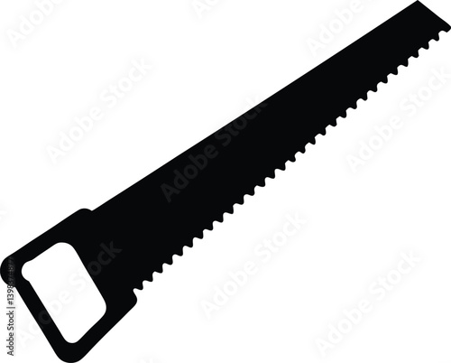 Hand saw with white background 