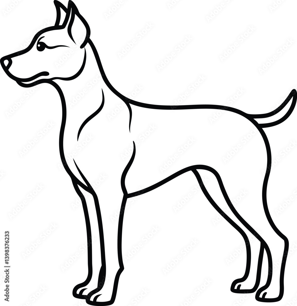 Dog silhouette with white background 