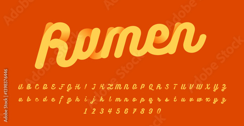 Ramen noodles typography font style