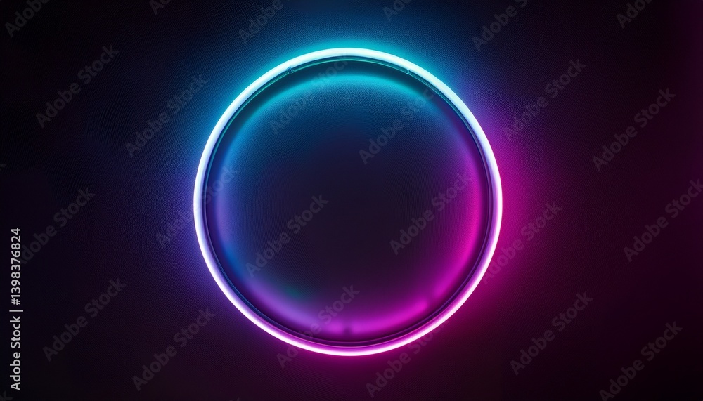 Neon lights shining gently in the darkness