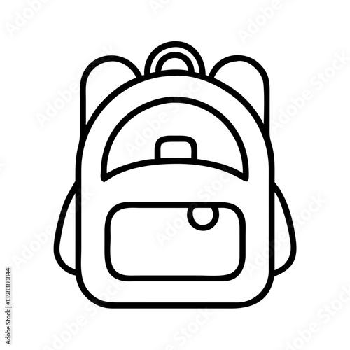 Backpack outline vector graphic for school travel hiking and camping gear and accessories design