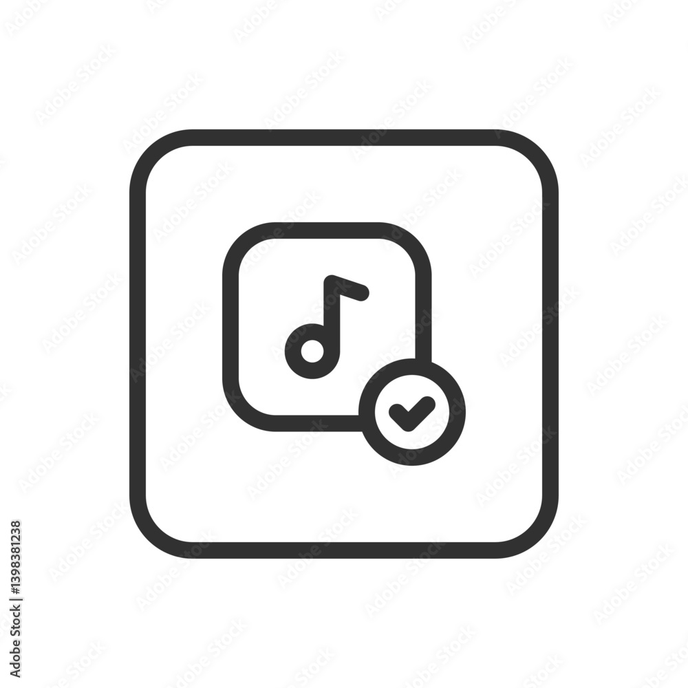 Song Add, Checkmark Icon – Adding Tracks with Confirmation Song Add, Checkmark Icon – Adding Tracks with Confirmation