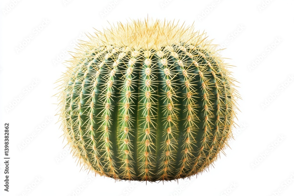 A golden barrel cactus isolated on white background A golden barrel cactus isolated on white background