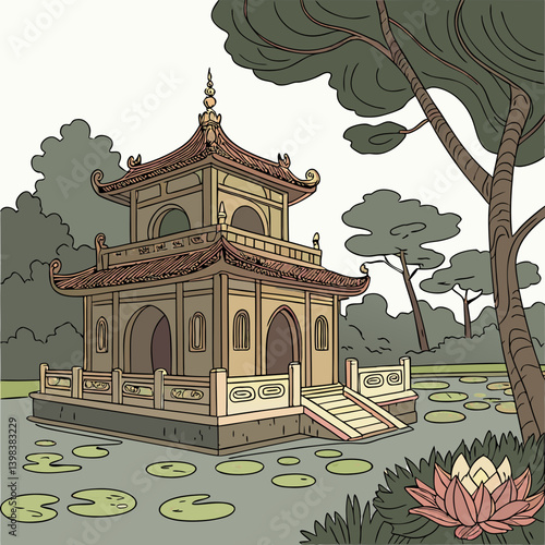 A Buddhist temple or Buddhist monastery is the place of worship for Buddhists, the followers of Buddhism. They include the structures called vihara, chaitya, stupa, wat and pagoda in different regions