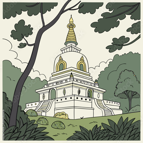 A Buddhist temple or Buddhist monastery is the place of worship for Buddhists, the followers of Buddhism. They include the structures called vihara, chaitya, stupa, wat and pagoda in different regions