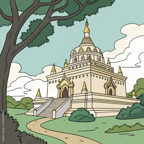 A Buddhist temple or Buddhist monastery is the place of worship for Buddhists, the followers of Buddhism. They include the structures called vihara, chaitya, stupa, wat and pagoda in different regions