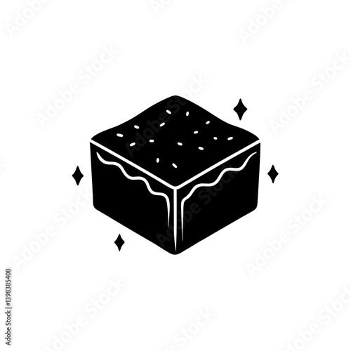 Sweet Brownie Icon Chocolate Dessert Treat Symbol