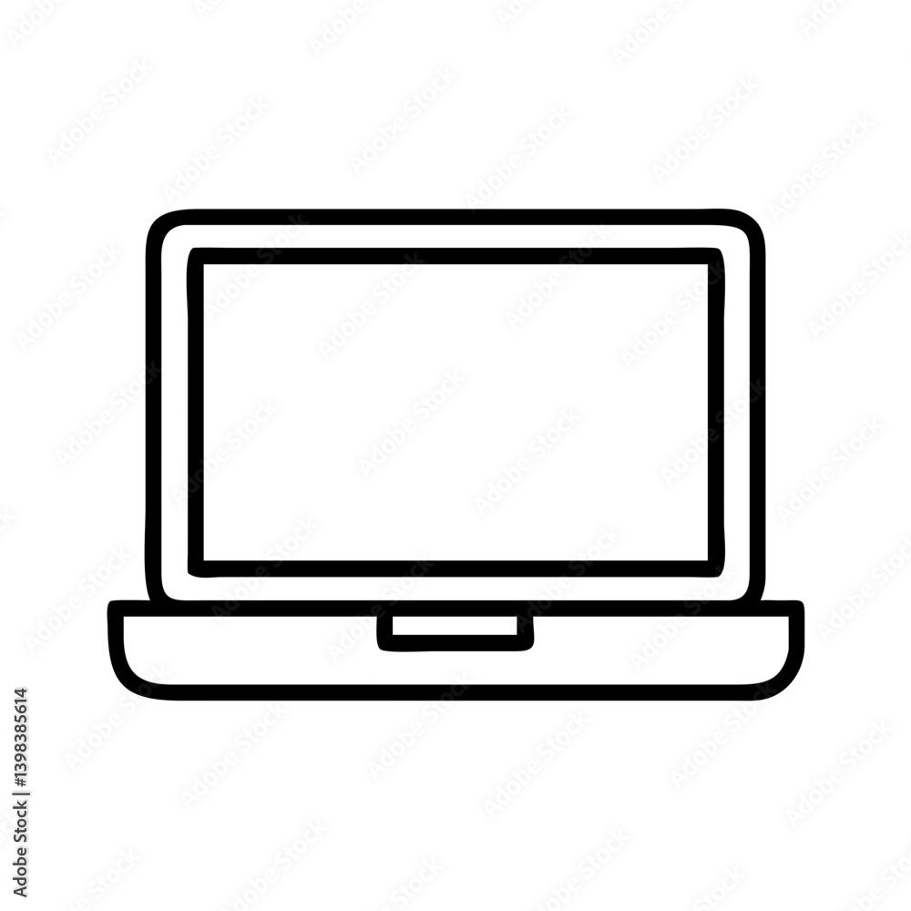 Laptop computer vector icon for technology and business use simple outline design element 90s style Laptop computer vector icon for technology and business use simple outline design element 90s style