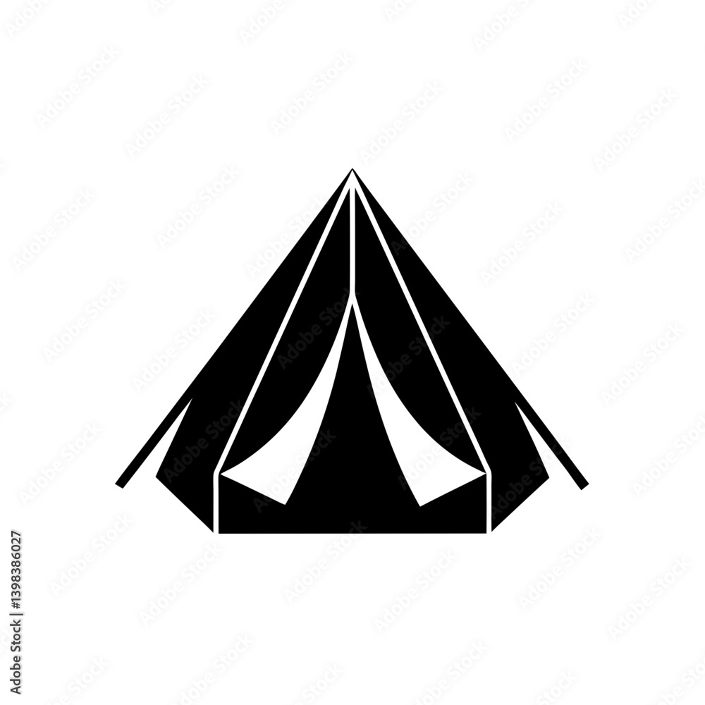 Fototapeta premium Camping Camp Tent Icon Outdoor Shelter Symbol