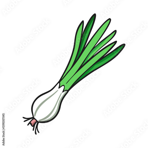 green onion icon, green onion vector illustration-simple illustration of green onion, perfect for green onion logos and icons