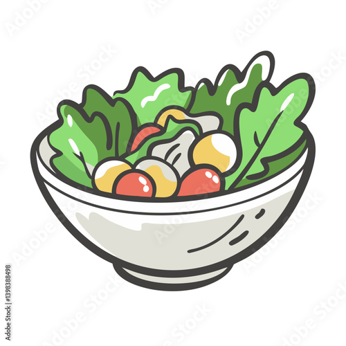 mixed greens salad icon, mixed greens salad vector illustration-simple illustration of mixed greens salad, perfect for mixed greens salad logos and icons