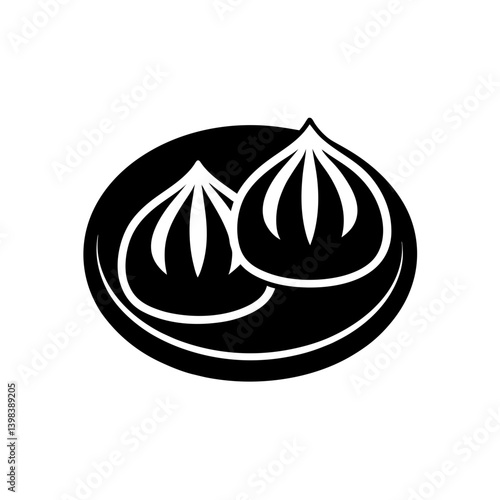Steamed Chinese Dumplings Icon Asian Snack Food