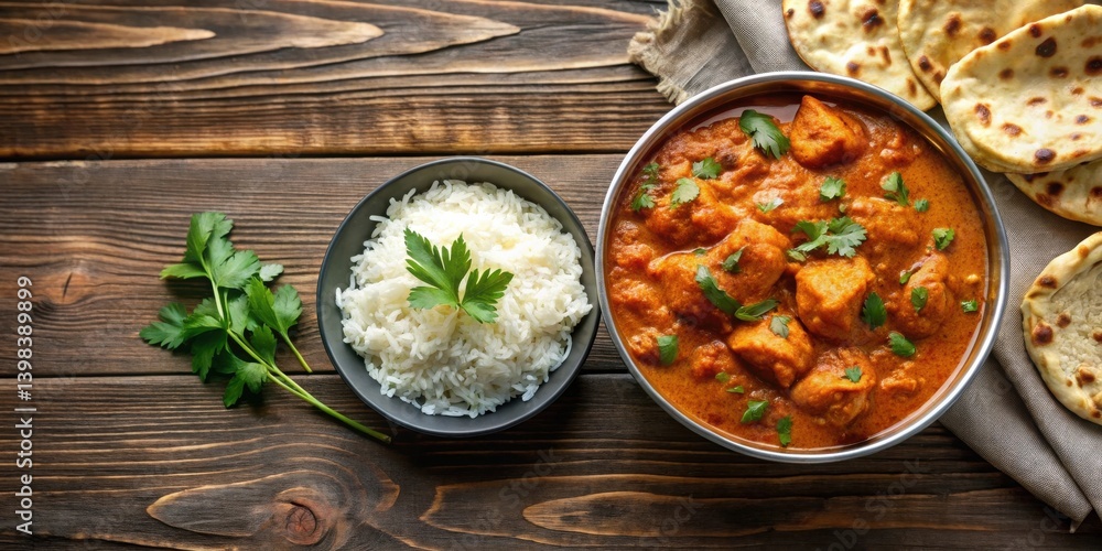 Aromatic Chicken Curry with Fluffy Rice and Flatbreads, a Flavorful and Satisfying Meal Aromatic Chicken Curry with Fluffy Rice and Flatbreads, a Flavorful and Satisfying Meal