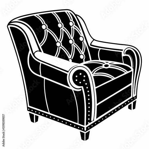 Classic vintage sofa with tufted backrest elegant interior furniture design

