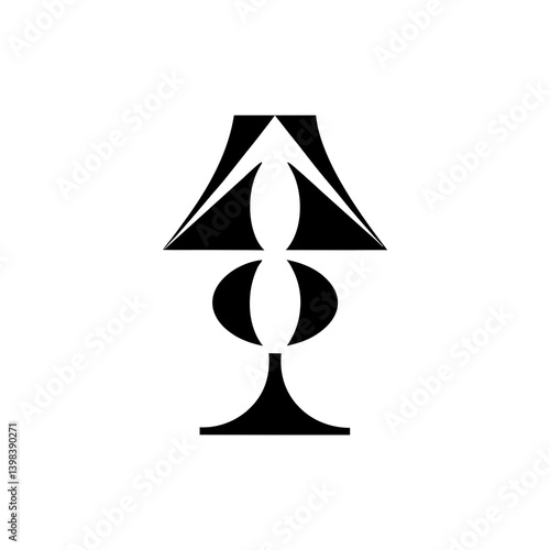 Creative geometric abstract lamp silhouette interior lighting concept

