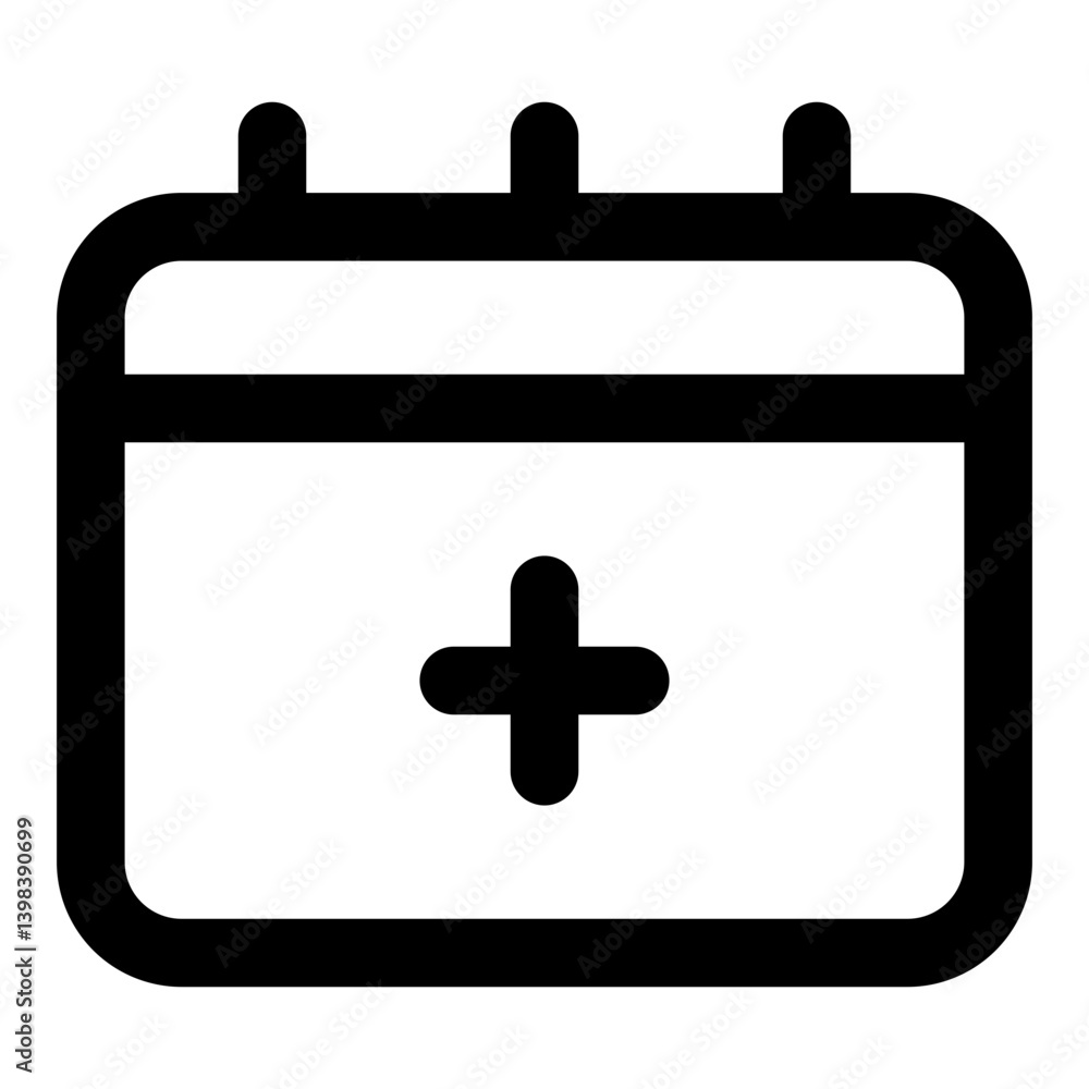 Fototapeta premium Add event icon, calendar plus, new event, UI, line