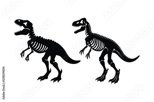 Dinosaur Skeleton Silhouette vector illustration