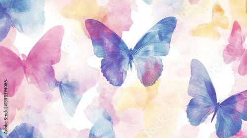 Colorful butterfly patterns nature digital artwork vibrant aerial view serenity and beauty