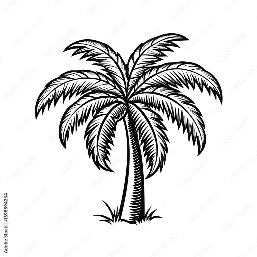 Fototapeta premium Silhouette of beach Palm Trees vector