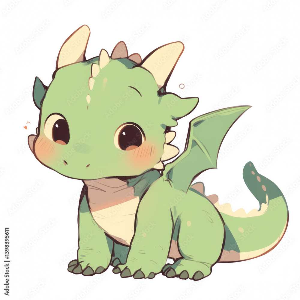 Cute baby dragon with blushing cheeks cartoonish style adorable concept art Cute baby dragon with blushing cheeks cartoonish style adorable concept art