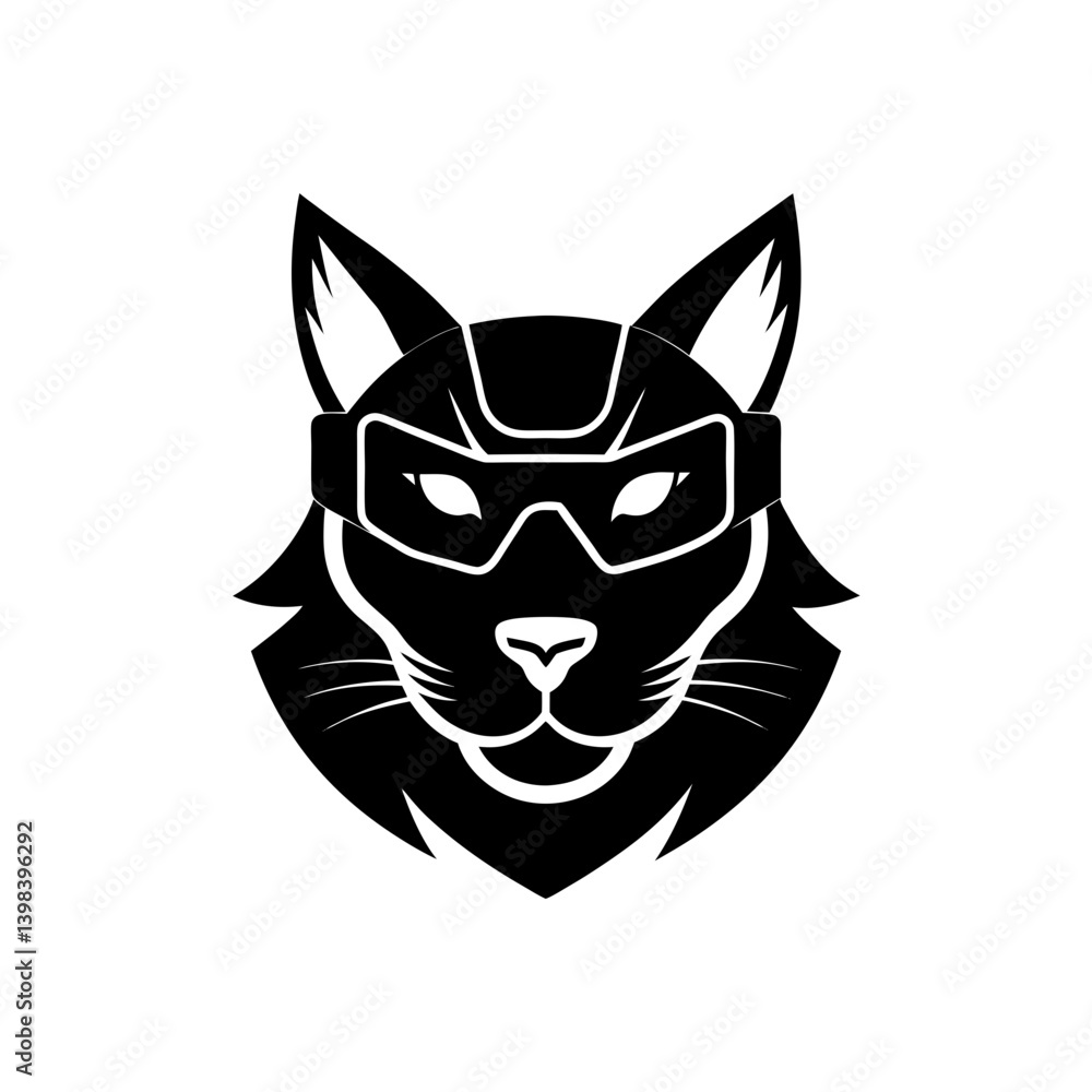 Fototapeta premium Glowing High Tech Visor Gaming Lynx Head Digital Art