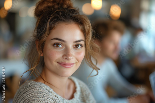 A woman with brown hair and a smile